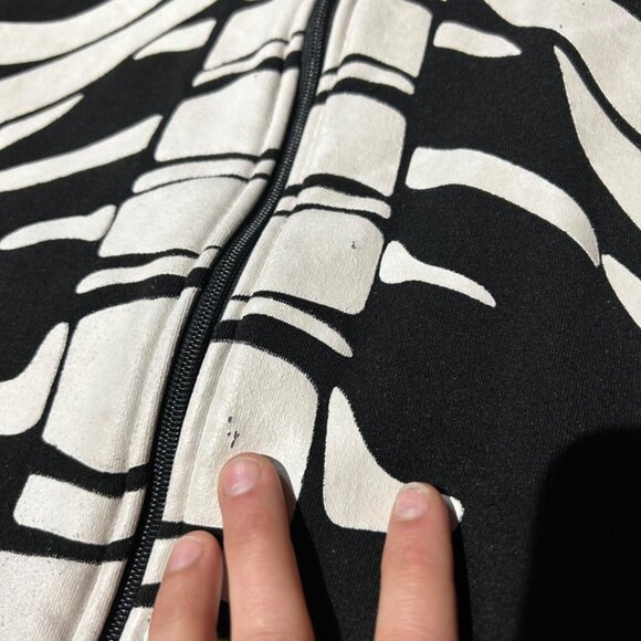 D.H. Princely Full Zip Skull Face Heavy Hoodie Sweatshirt Black Size 3XL POCKETS - Picture 3 of 8